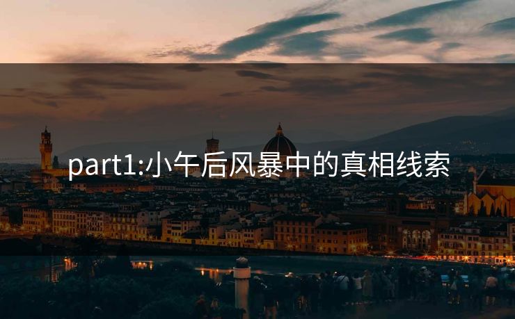 part1:小午后风暴中的真相线索