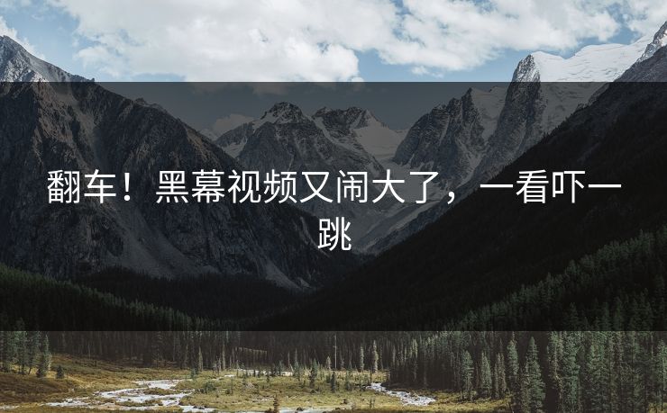 翻车！黑幕视频又闹大了，一看吓一跳