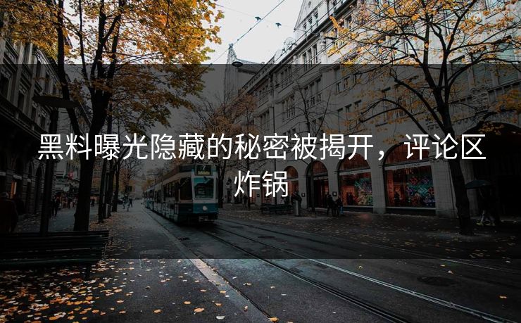 黑料曝光隐藏的秘密被揭开，评论区炸锅