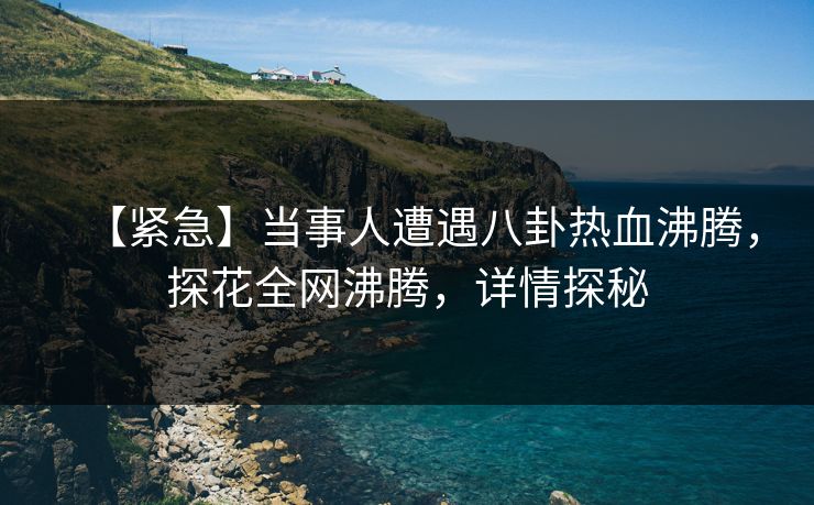 【紧急】当事人遭遇八卦热血沸腾，探花全网沸腾，详情探秘